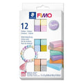 Lot De 12 Blocs Fimo 25 G Couleurs Pastel Assorties