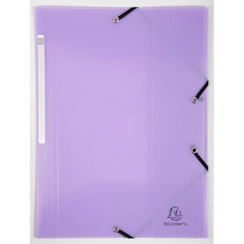 Chemise polypropylène translucide 3 rabats mauve pastel