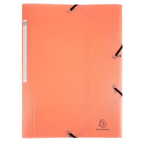 Chemise polypropylène translucide 3 rabats corail pastel