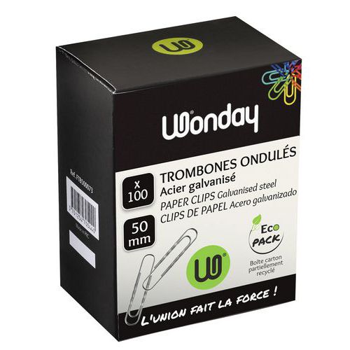 Trombone 50 mm galvanisé bout rond forme ondulée - Wonday