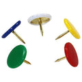 Boite de 100 punaises laitonnées 10 mm tête plate couleurs - Wonday