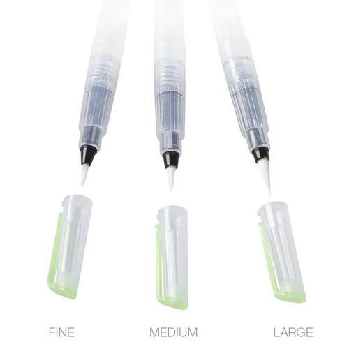 Set De 3 Pinceaux Réservoir Pointes Assorties