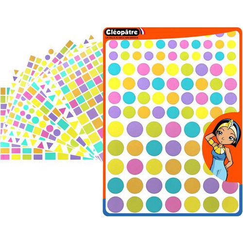 Paquet de 4170 gommettes géométriques coloris pastel - Cléopâtre