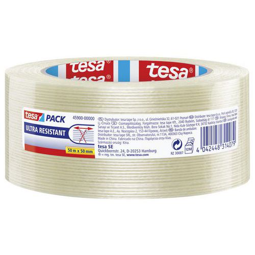 Rouleau adhésif d'emballage armé 50 mm x 50 m transparent - Tesa