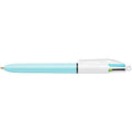 Stylo bille 4 couleurs funs pointe moyenne 1 mm corps bleu clair - Bic