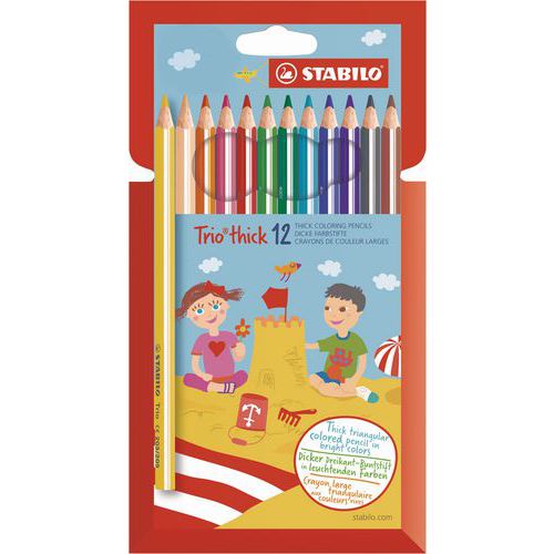 Etui 12 crayons couleurs Trio Thick