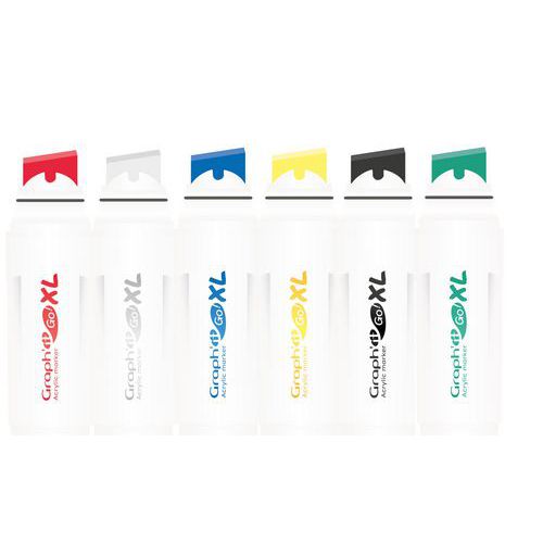 Lot 6 marqueurs acrylique pointe extra-large 19 mm couleurs assorties
