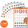 Lot 10 planches A5 360 gommettes visages repositionnables - Cléopâtre