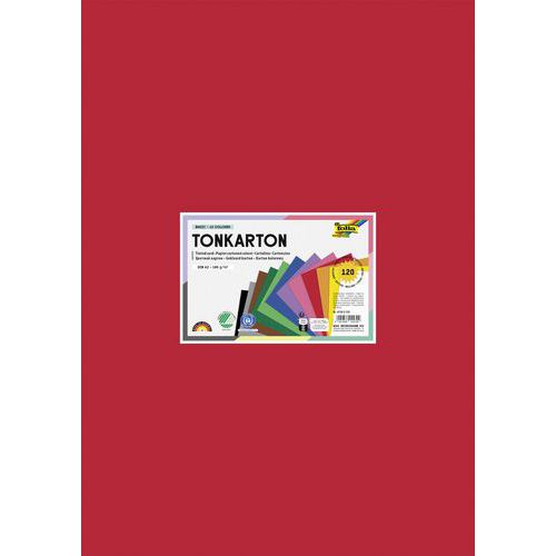 Assortiment 120 feuilles carton dessin A2 180g, 12 couleurs - Folia
