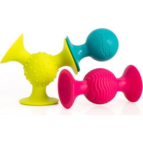 Lot de 3 hochets à ventouses pip squiz - Tomy