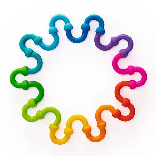 Lot de 10 anneaux de manipulation en silicone arc-en-ciel - Tomy