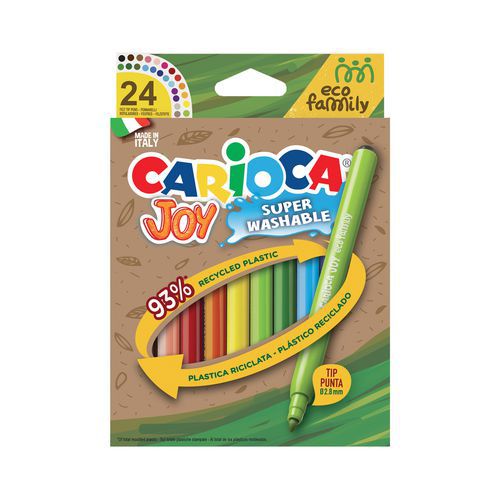 Boîte carton 24 feutres pointe moyenne joy eco family 2,8 mm - Carioca