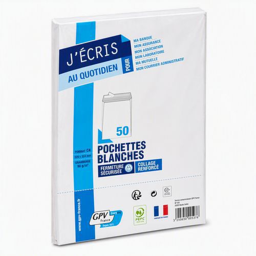 Enveloppe blanche autocollante siligom 229 x 324 mm 90 g - Gpv