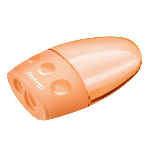 Taille crayons plastique 2 trous avec réservoir 4 coul ass - Wonday