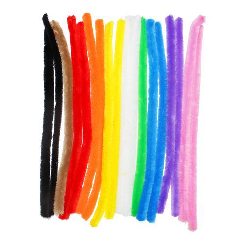 Sachet 18 chenilles 15 mm assorties 30 cm