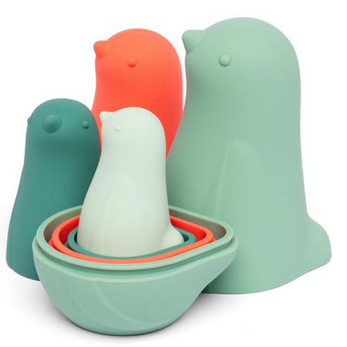 Jeu d'emboîtement de 4 oiseaux à encastrer silicone - Little L