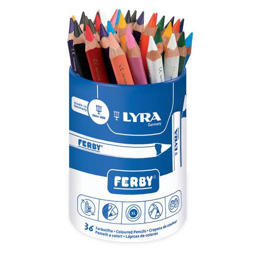 Pot 36 crayons couleur 12 cm ferby Ø mine 6,25 mm - Lyra