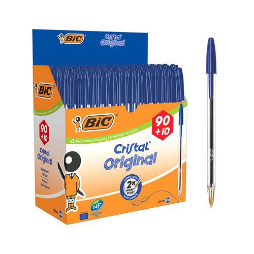 Stylo bille moyenne cristal bleu - Bic