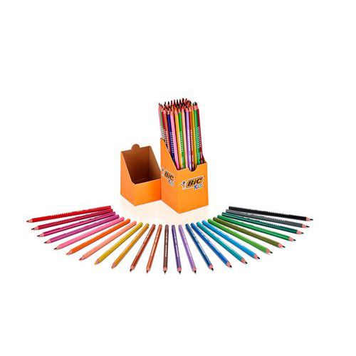 Pot 60 crayons couleur Evolution 18 couleurs assorties - Bic