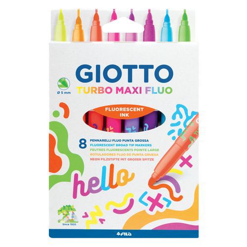 Etui de 8 feutres fluos pointe extra large