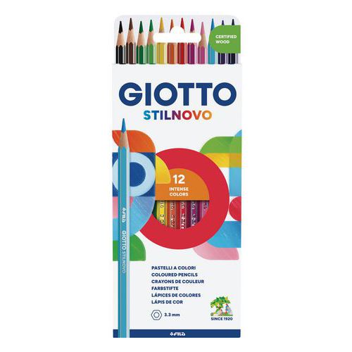 Etui 12 crayons couleurs assorties Omyacolor Giotto Stilnovo