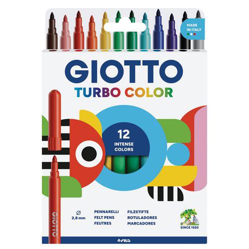 Etui Carton 12 Feutres Assortis Turbocolor