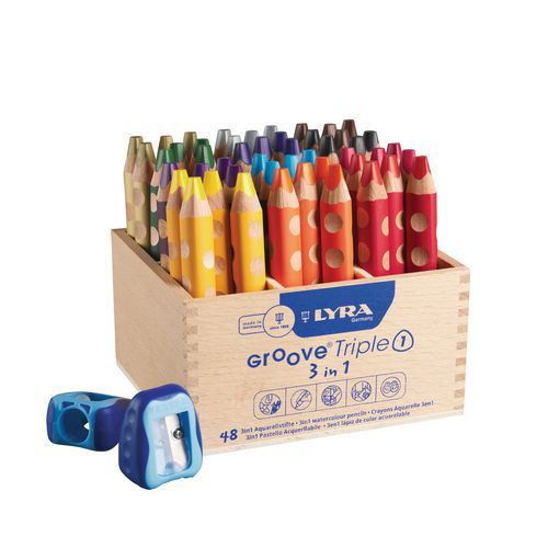 Schoolpack 48 crayons Groove Triple one+2 taille-crayon