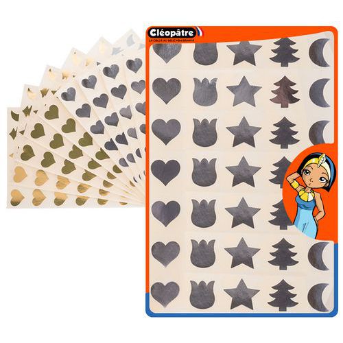 Pochette 24 planches A4 soit 840 gommettes prédécoupées - Cleopatre