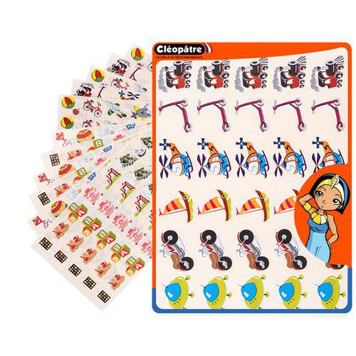 Pochette 12 feuilles de 30 gommettes - animaux sauvages / do
