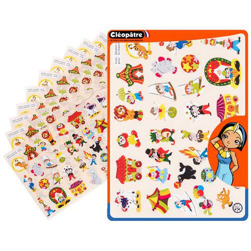 Pochette 12 Feuilles De 30 Gommettes - Cirque