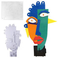 Lot de 5 sculptures carton - visage destructuré