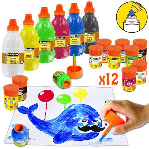 Schoolpack ''cléo-pinceau'' 12x50ml + 6x0.5l recharge- Cleopatre