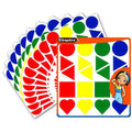Assortiment 480 Gommettes Géantes 45mm-5 Formes-4 Couleurs
