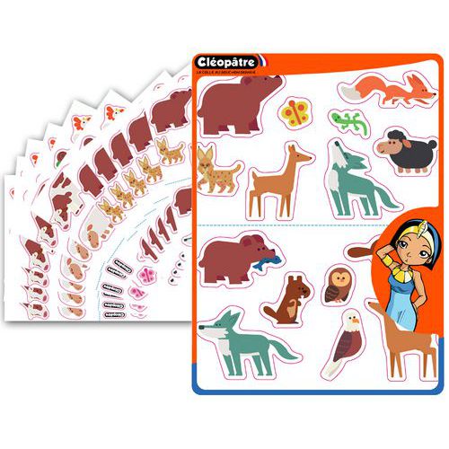 Assortiment 480 gommettes animaux - Cleopatre