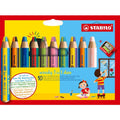Lot de 10 Etui de 10 crayons multi-talents woody 3 in 1 duo - Stabilo