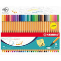Etui De 30 Stylos-feutres Stabilo Point 88 - Dont 5 Fluo