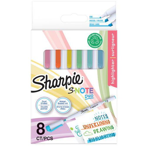 Marqueur Créatif Snote Duo Pointe Biseauté Et Fine Assortie