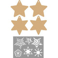 Lot De 4 Étoiles En Mdf À Décorer + Modèles Pochoirs