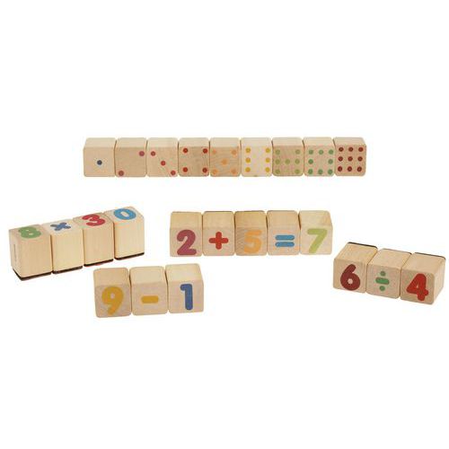Lot de 24 tampons bois mathématiques - Eduplay