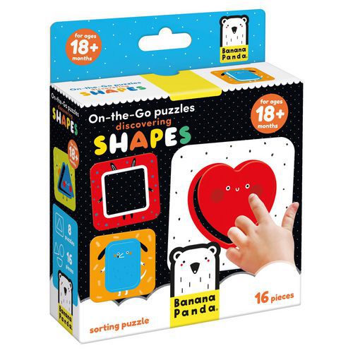 Lot de 16 Puzzle association découvrir les formes - Banana Panda