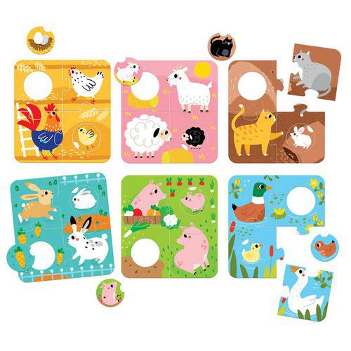 Puzzle association animaux de la ferme - Banana Panda