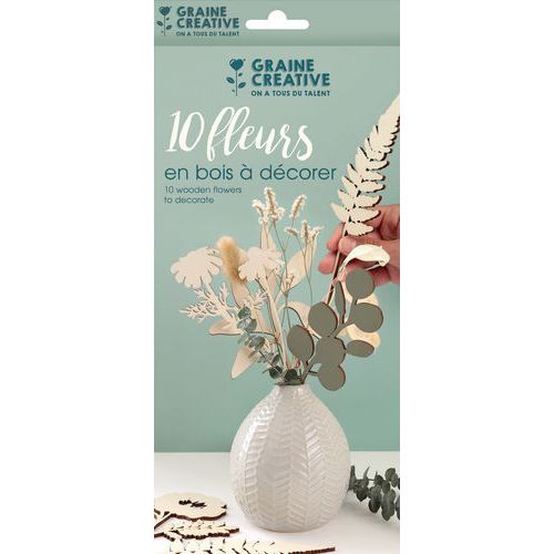 Fleurs contreplaqué à décorer 240 x 4 mm (lot de 10) - Graine créative