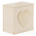 Tirelire motif cœur en bois à décorer 100x100x60 mm - Graine créative