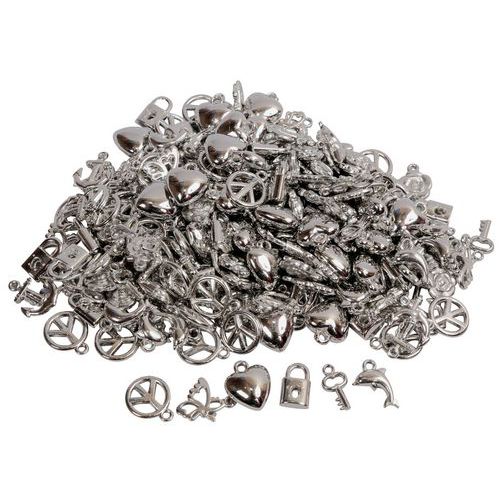 Sachet 200 perles breloques argent 15 mm - O-Color