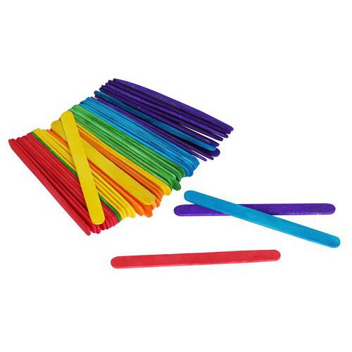 Lot de 600 600 bâtonnets bois couleurs assorties - O-Color