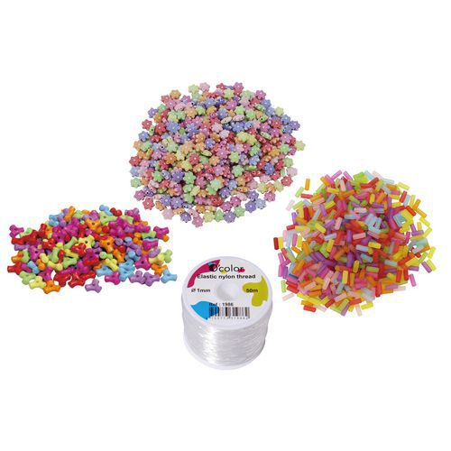 Schoolpack perles bracelets 3000 perles fil nylon - O-Color