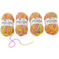Set 4 pelotes fils acrylique multicolore fluo - O-Color