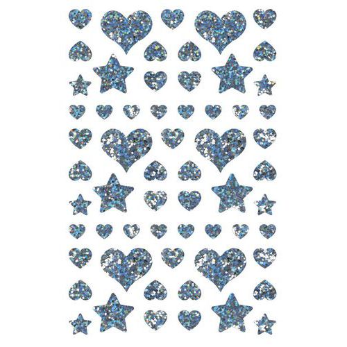 Sachet 1020 Stickers Cœurs - Étoiles Holographiques