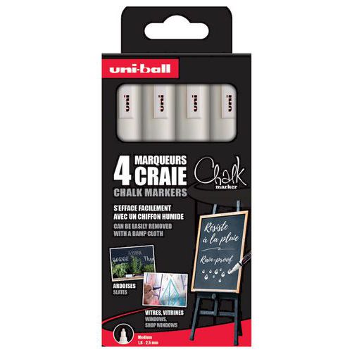 Set 4 Marqueurs Craie Blanc - Uni