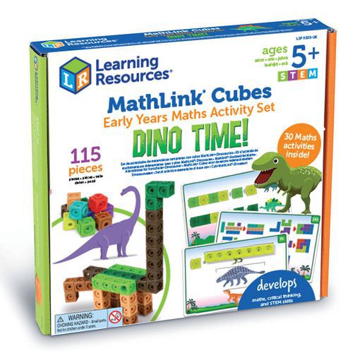 Lot 100 cubes MathLink dinosaures + 15 cartes - Learning ressources